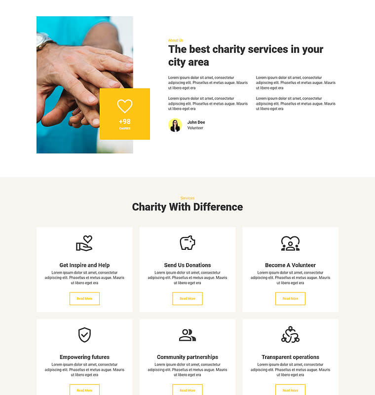 About Page 1 patterns charity page about