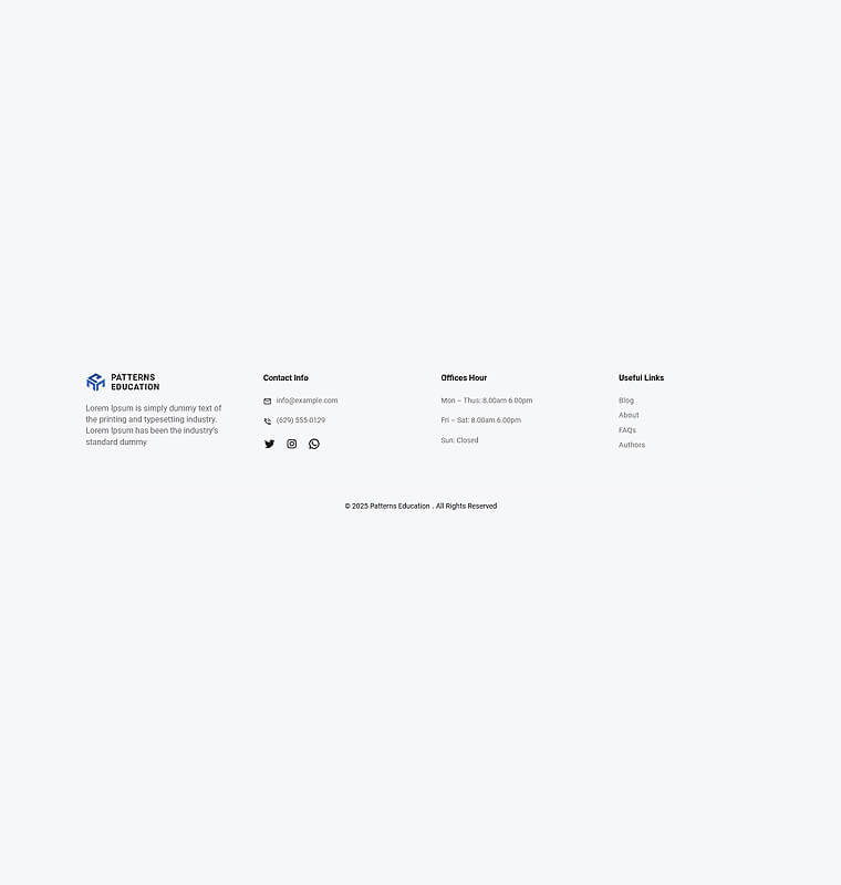 Footer 1 patterns education footer