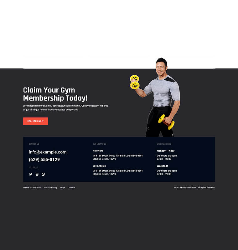 Footer 1 patterns fitness footer