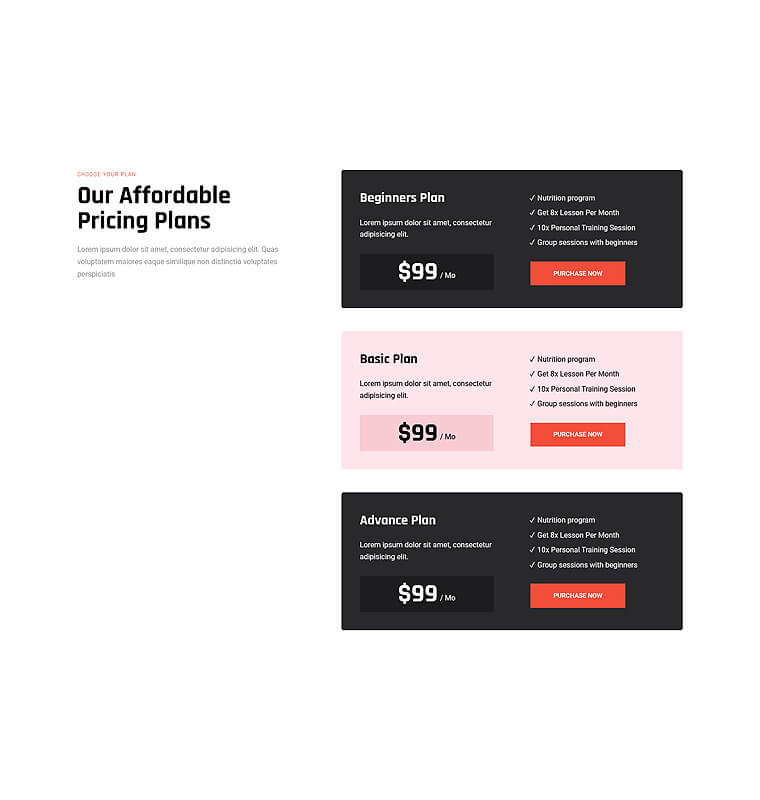 Pricing 1 patterns fitness fs 6