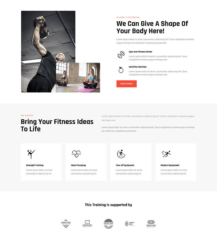 About Page 1 patterns fitness page about