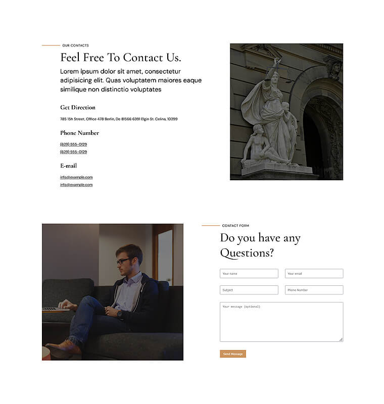 Contact Page 1 patterns lawyer page contact