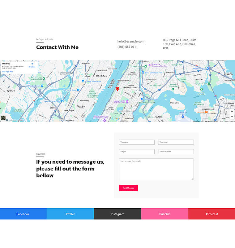 Contact Page 1 patterns portfolio page contact